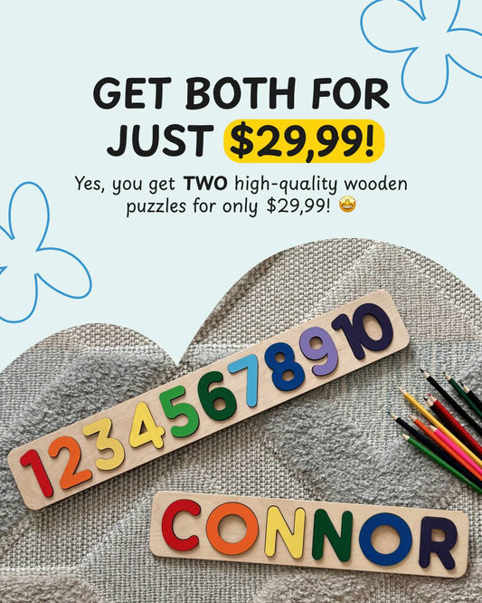 SPECIAL OFFER-Wooden Name Puzzle with FREE Wooden Numbers Puzzle