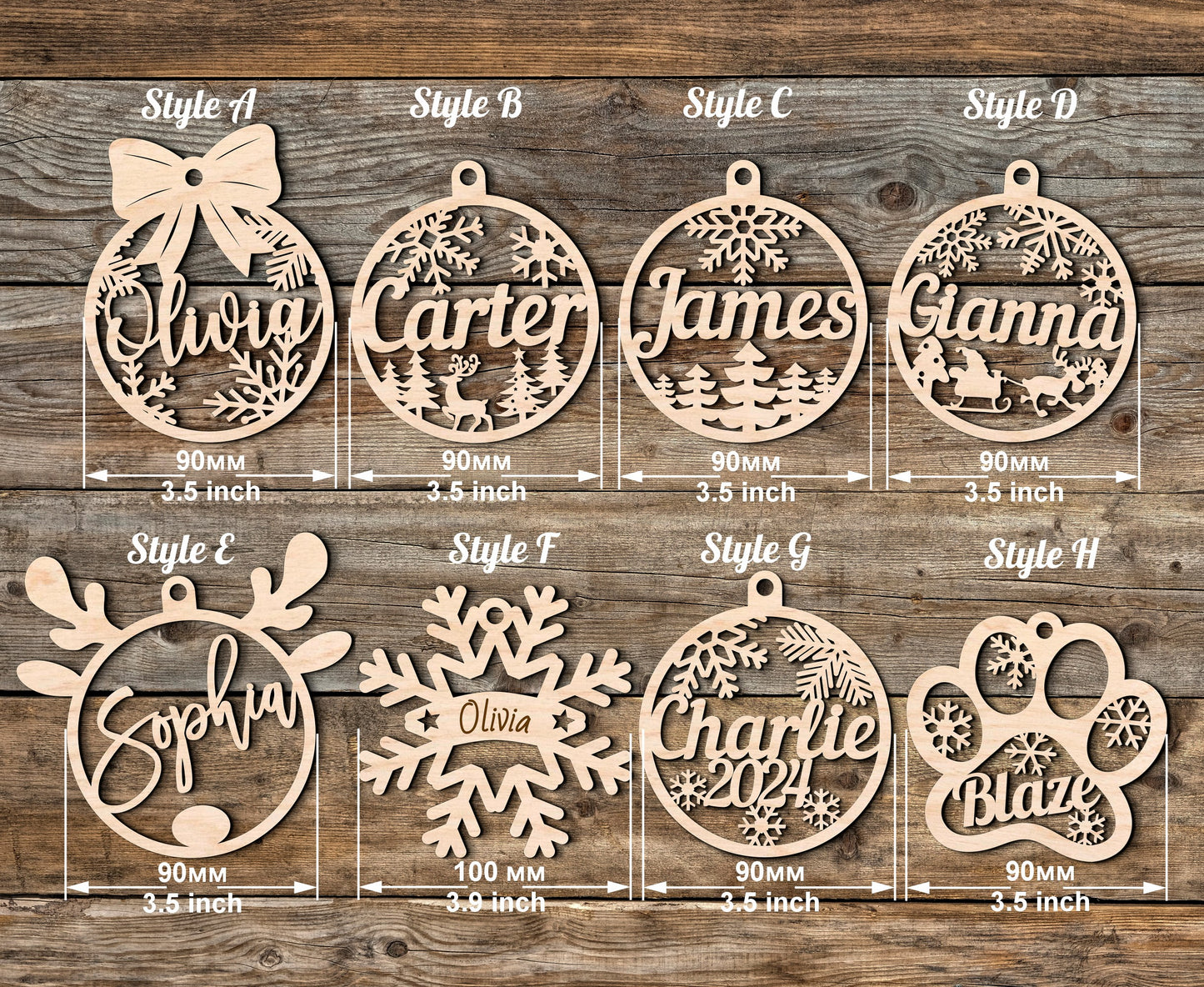 Personalized Wooden Christmas Ornaments